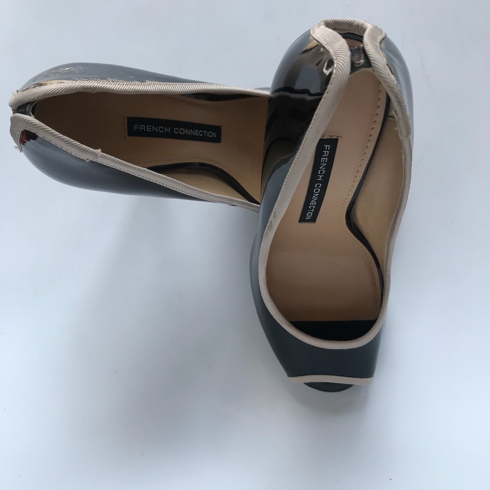 French Connection Black Peep Toe heel Size 7 1/2 - Picture 4 of 7